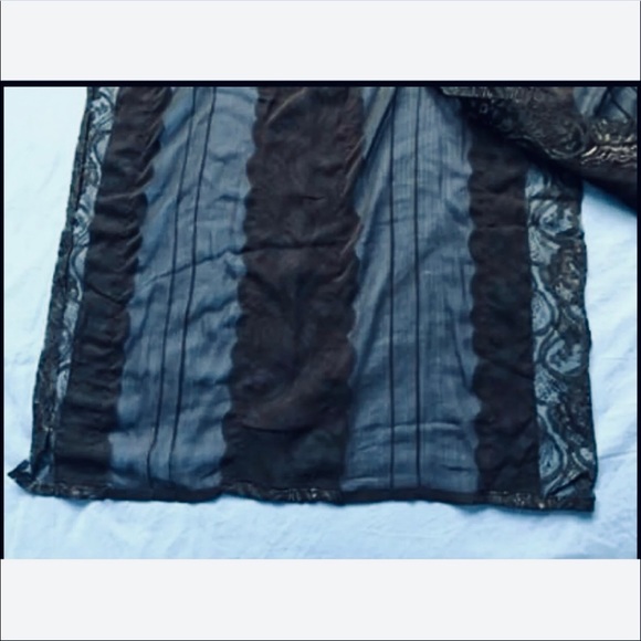 New ECHO black rect oblong lace scarf wrap shawl - Picture 2 of 3